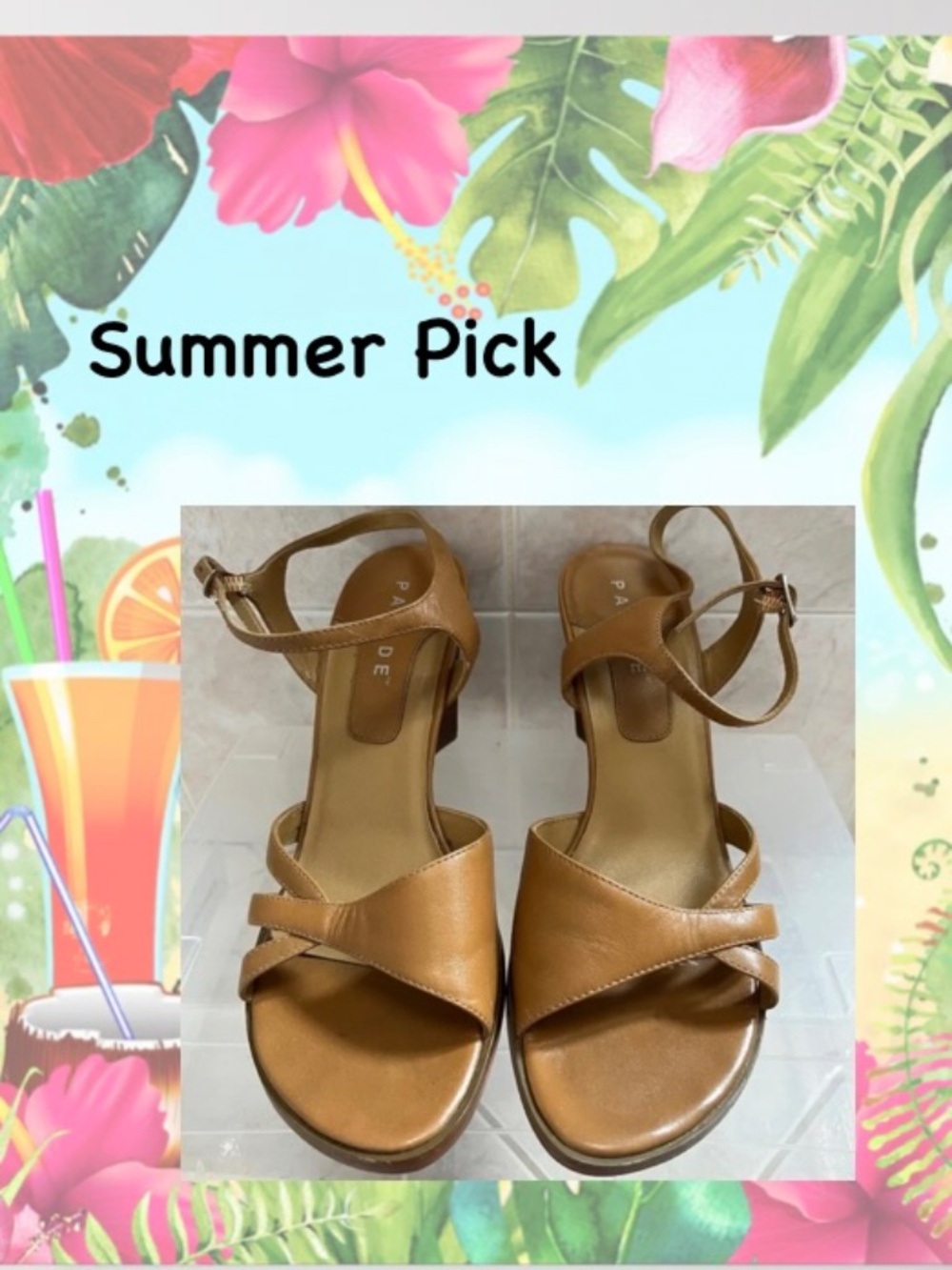 Parade Sandals with Wedged Heel/SIZE 8